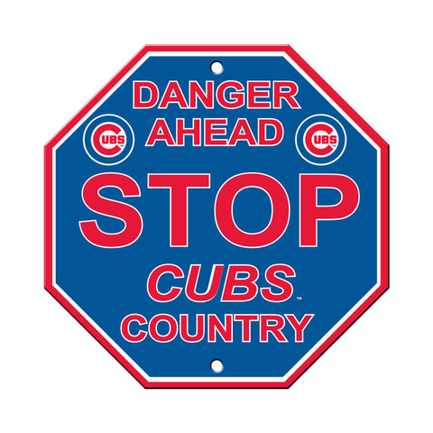 Chicago Cubs Sign 12x12 Plastic Stop Style 