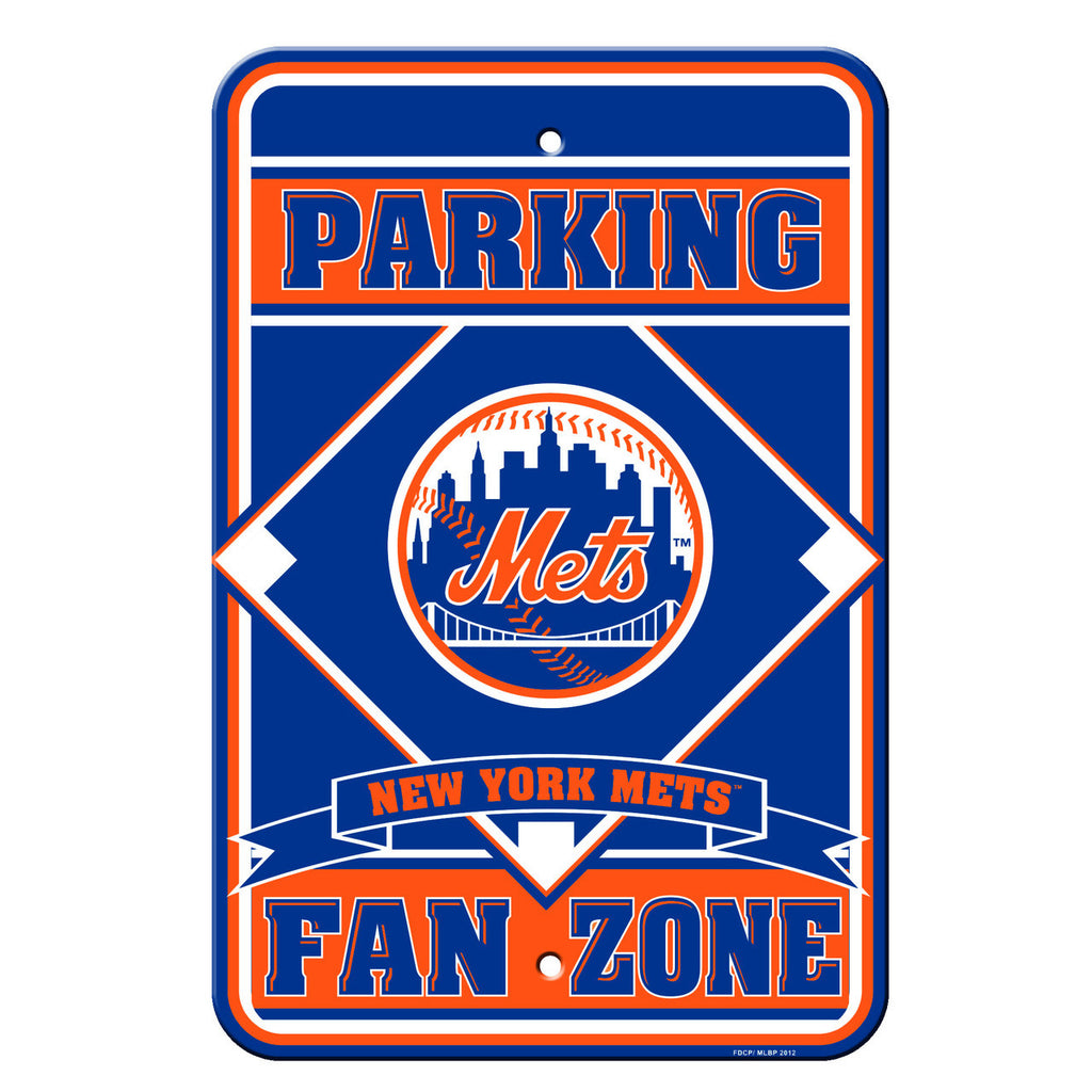 New York Mets Sign 12x18 Plastic Fan Zone Parking Style 