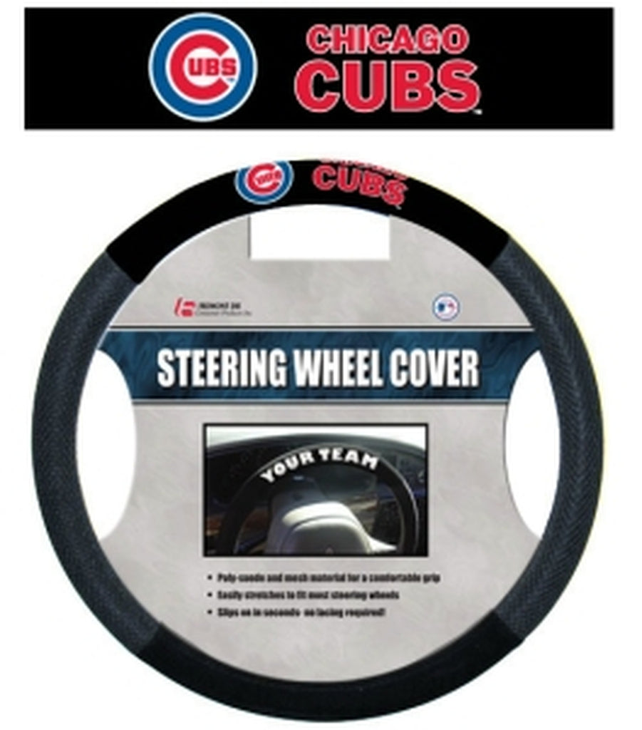 Chicago Cubs Steering Wheel Cover Mesh Style 