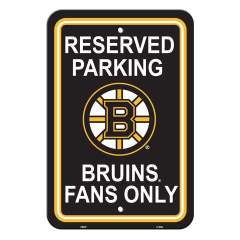 Boston Bruins Sign 12x18 Plastic Reserved Parking Style 