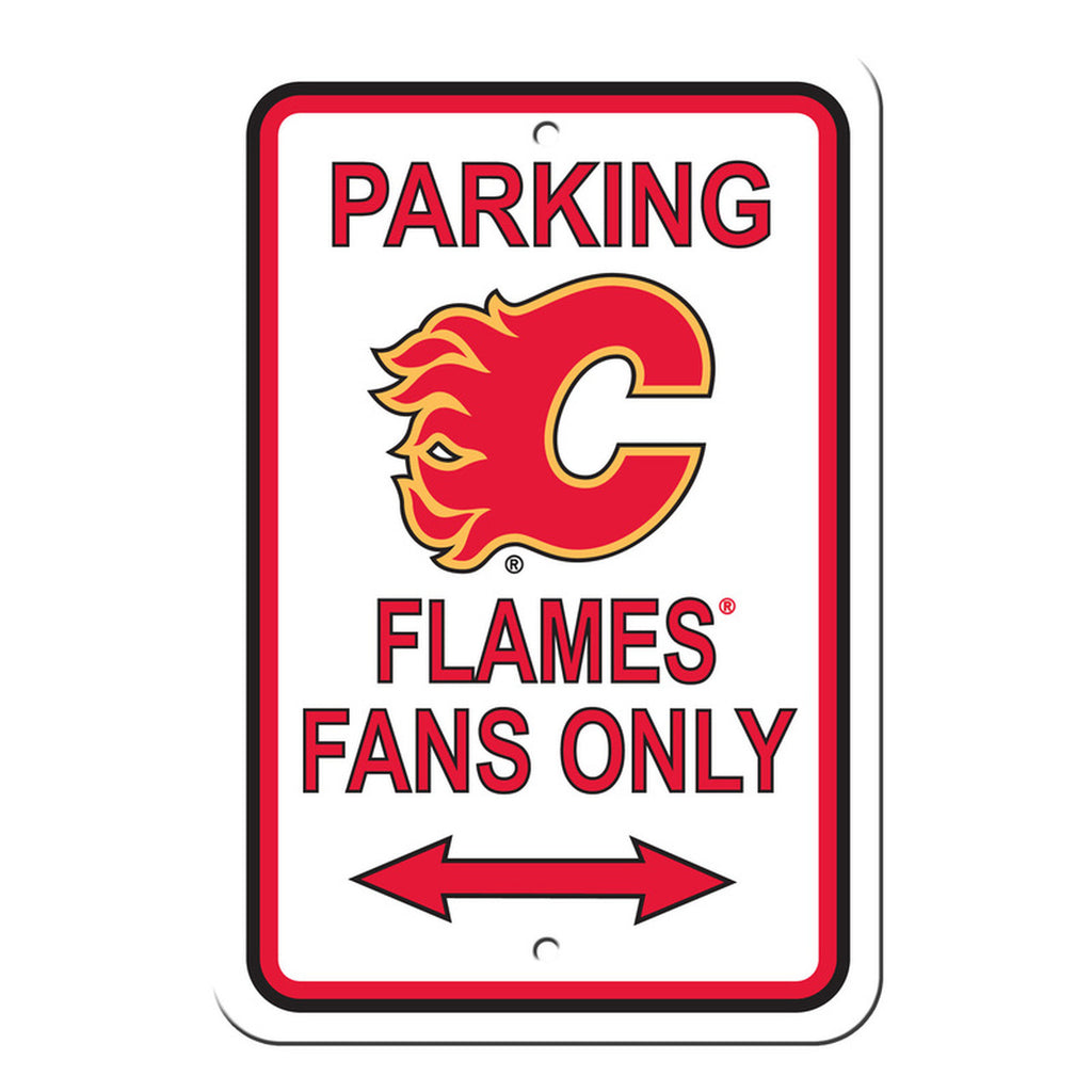 Calgary Flames Sign 12x18 Plastic Reserved Parking Style 