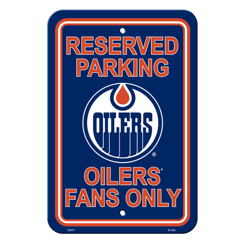 Edmonton Oilers Sign 12x18 Plastic Reserved Parking Style 