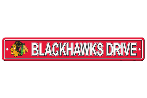 Chicago Blackhawks Sign 4x24 Plastic Street Style 