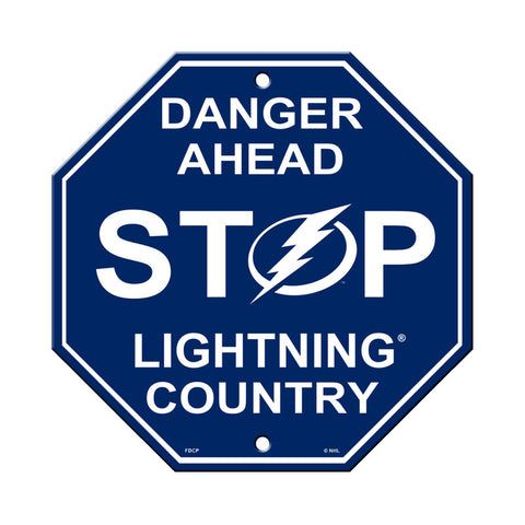 Tampa Bay Lightning Sign 12x12 Plastic Stop Style 