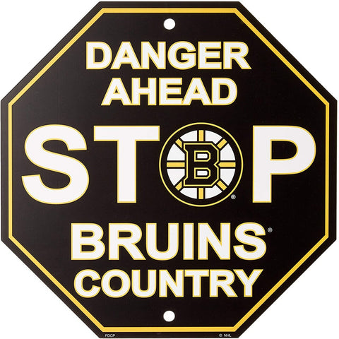 Boston Bruins Sign 12x12 Plastic Stop Style 