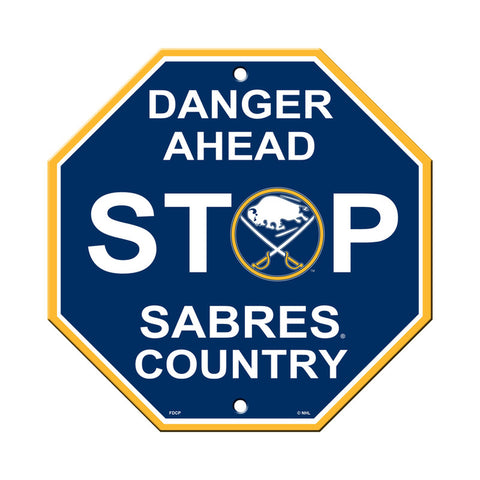 Buffalo Sabres Sign 12x12 Plastic Stop Style 