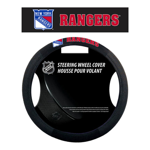 New York Rangers Steering Wheel Cover Mesh Style 