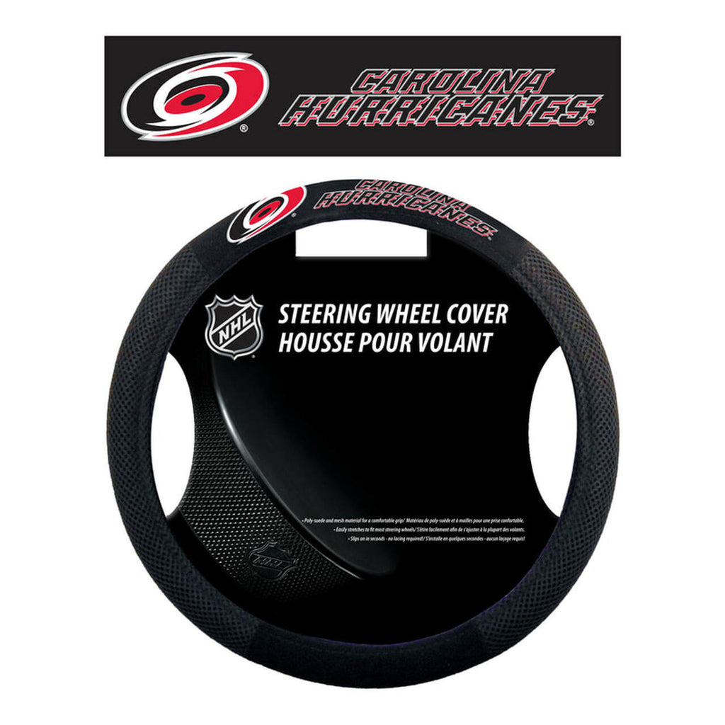 Carolina Hurricanes Steering Wheel Cover Mesh Style 