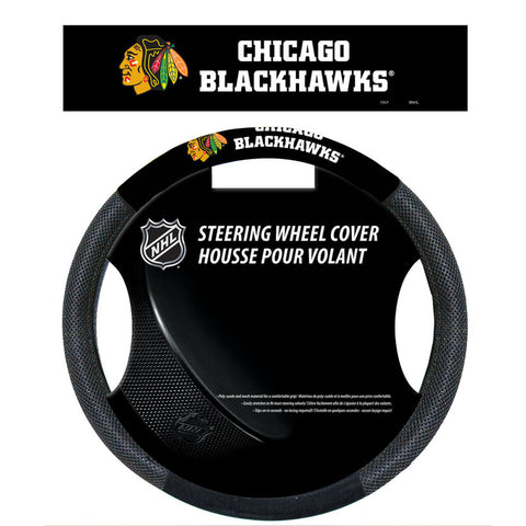 Chicago Blackhawks Steering Wheel Cover Mesh Style 