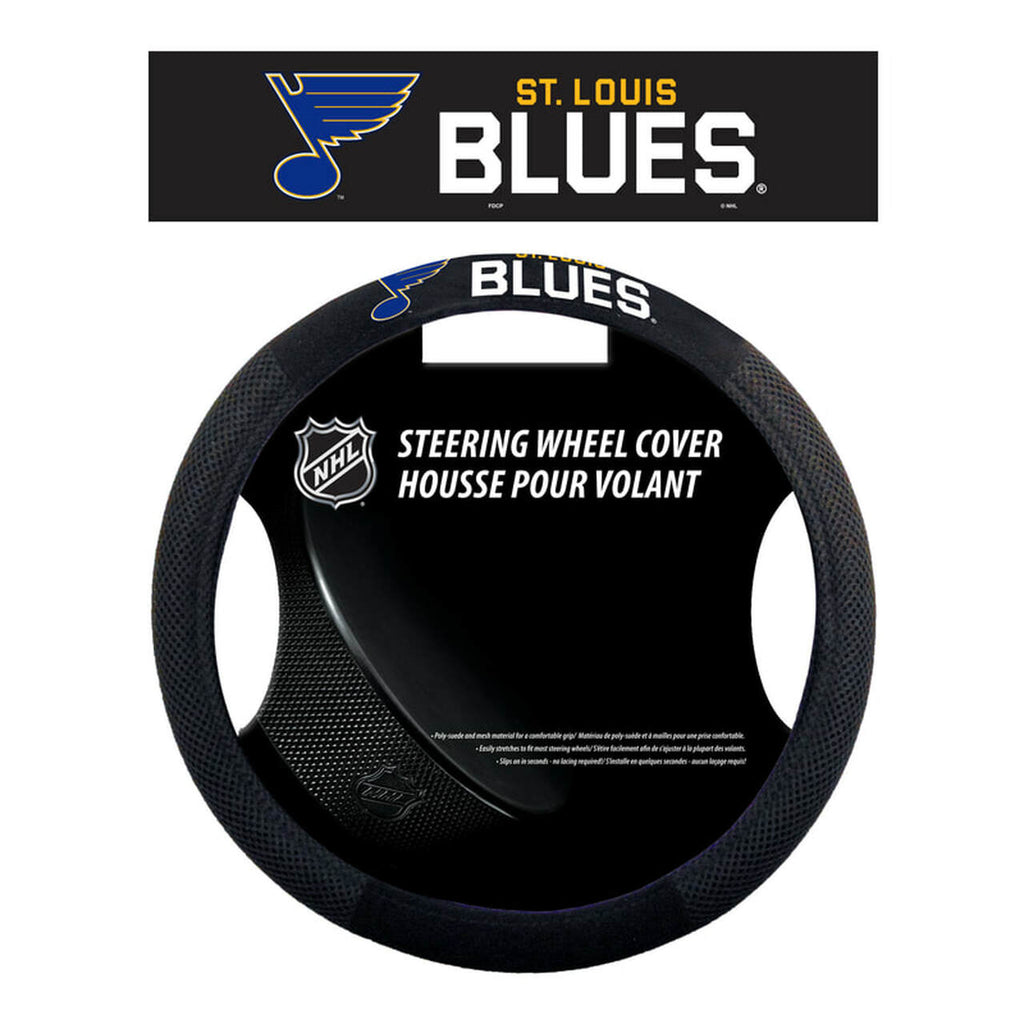 St. Louis Blues Steering Wheel Cover Mesh Style 