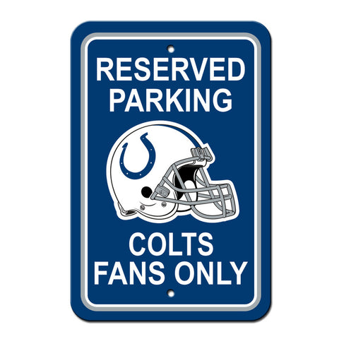 Indianapolis Colts Sign 12x18 Plastic Reserved Parking Style 