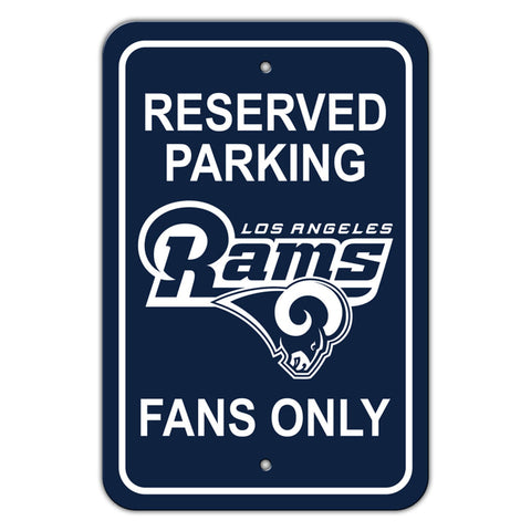 Los Angeles Rams Sign 12x18 Plastic Reserved Parking Style Alternate CO