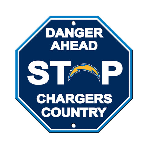 Los Angeles Chargers Sign 12x12 Plastic Stop Style 