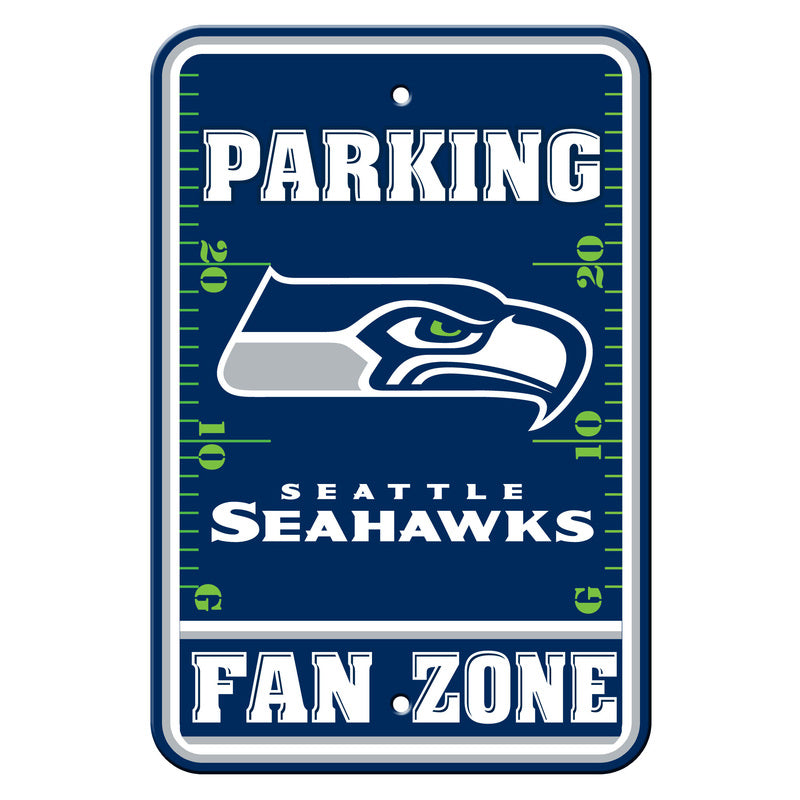 Seattle Seahawks Sign Plastic Fan Zone Parking 12 in x 18 in 