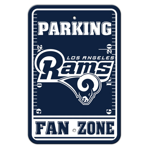 Los Angeles Rams Sign 12x18 Plastic Fan Zone Parking Style Blue and White Logo CO