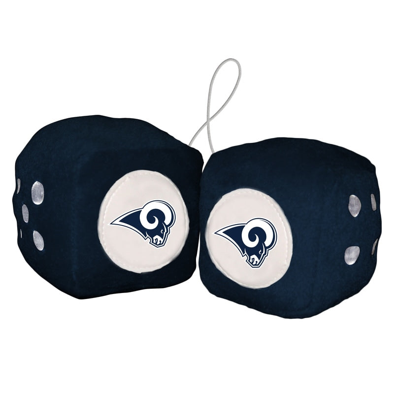 Los Angeles Rams Fuzzy Dice White Logo 