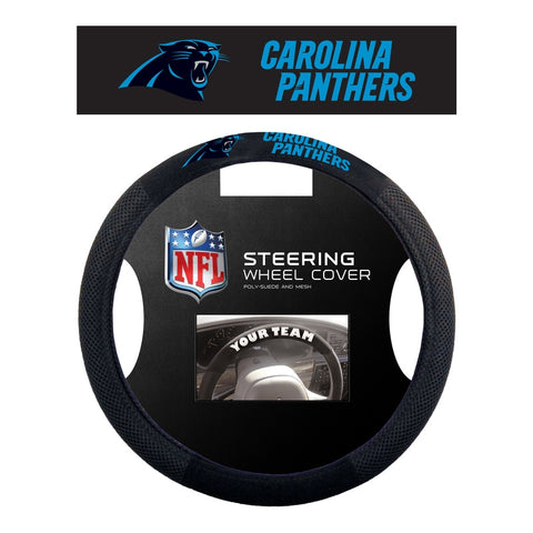 Carolina Panthers Steering Wheel Cover Mesh Style 