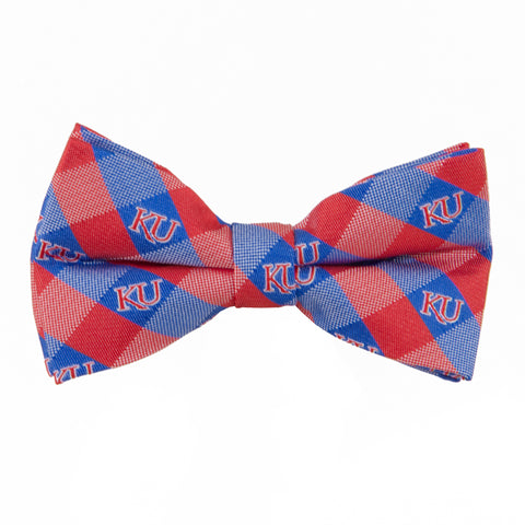  Kansas Jayhawks Check Style Bow Tie