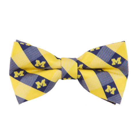  Michigan Wolverines Check Style Bow Tie
