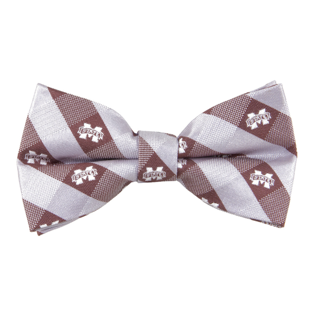  Mississippi State Bulldogs Check Style Bow Tie