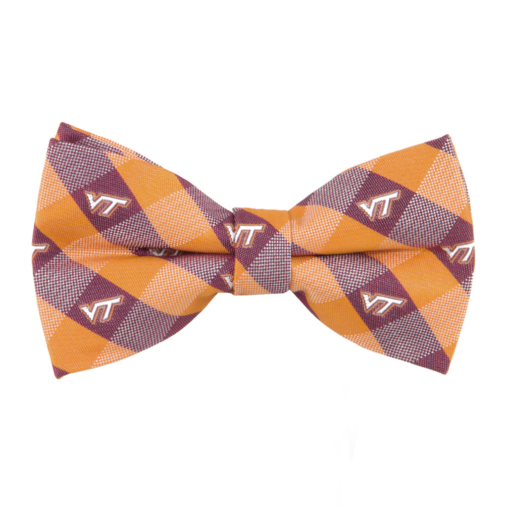  Virginia Tech Hokies Check Style Bow Tie