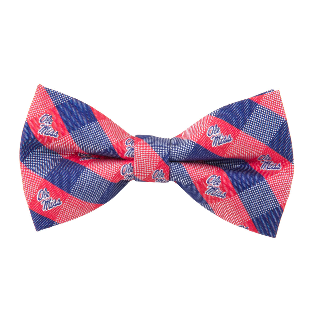  Ole Miss Rebels Check Style Bow Tie
