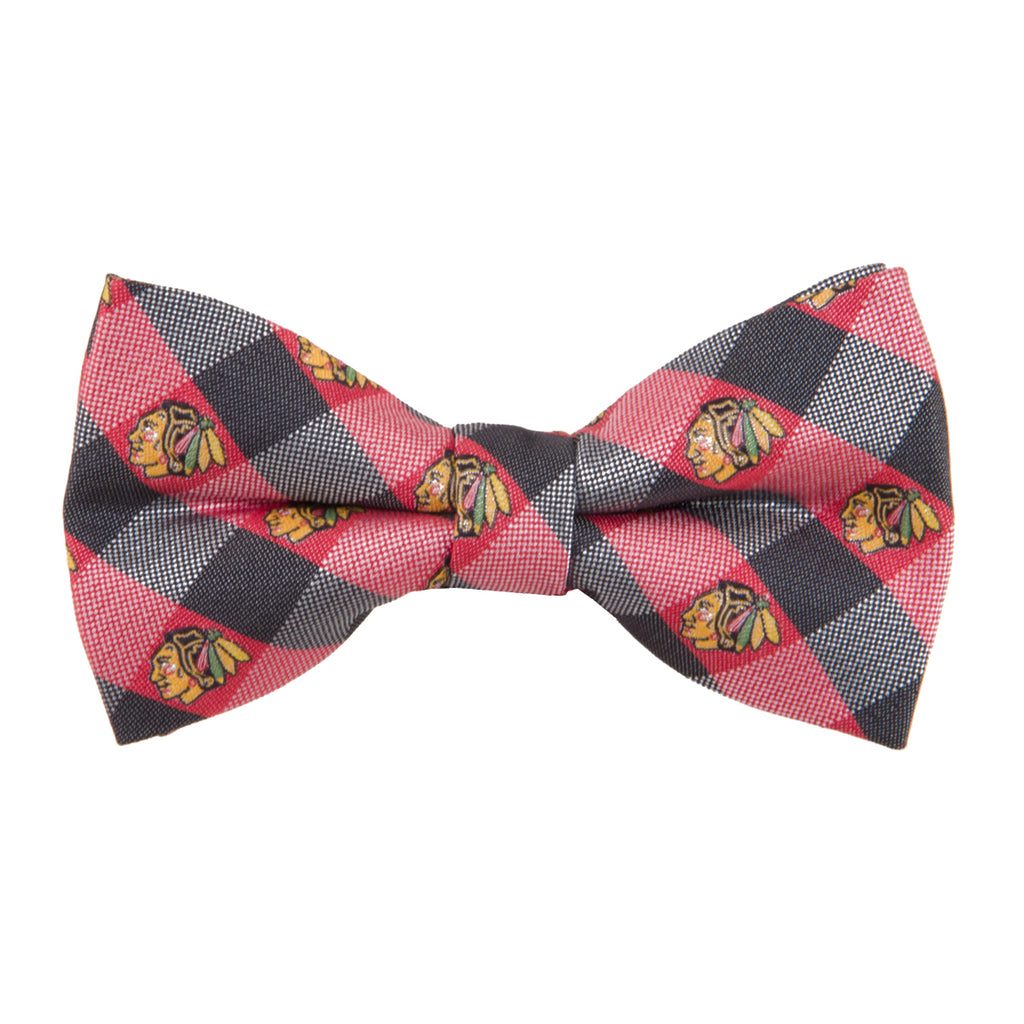  Chicago Blackhawks Check Style Bow Tie