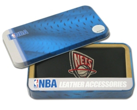 New Jersey Nets Checkbook Cover Embroidered Leather 