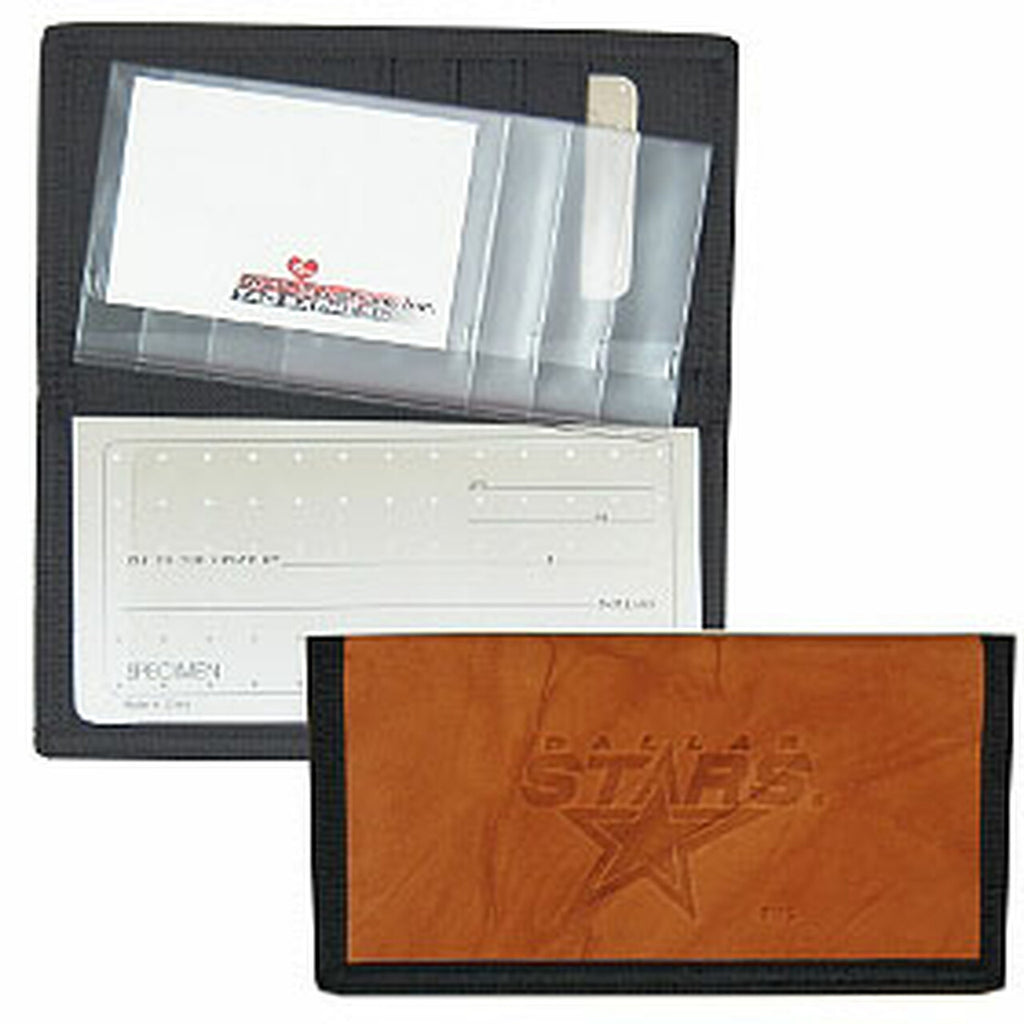 Dallas Stars Checkbook Cover Leather/Nylon Embossed 