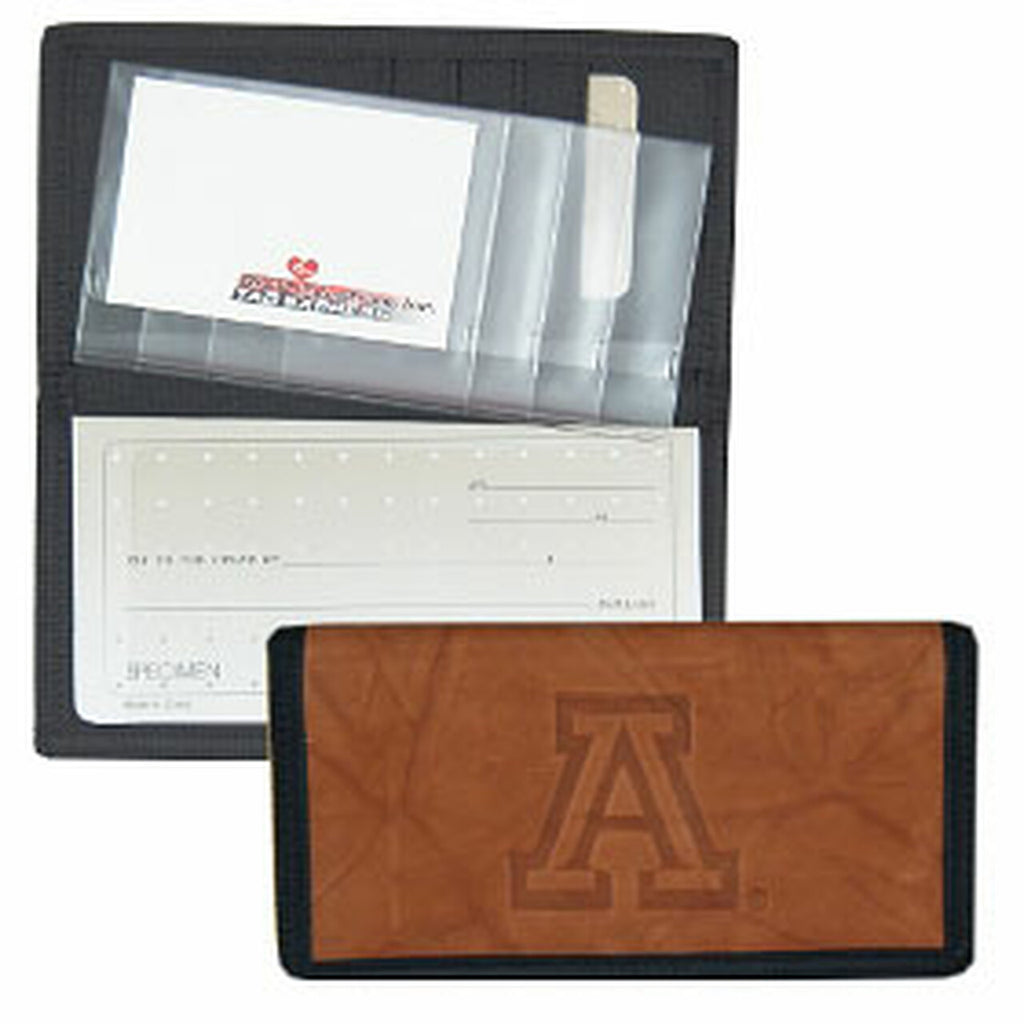 Arizona Wildcats Checkbook Cover Leather/Nylon Embossed 