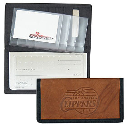 Los Angeles Clippers Checkbook Cover Leather/Nylon Embossed CO