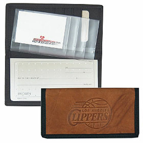 Los Angeles Clippers Checkbook Cover Leather/Nylon Embossed 