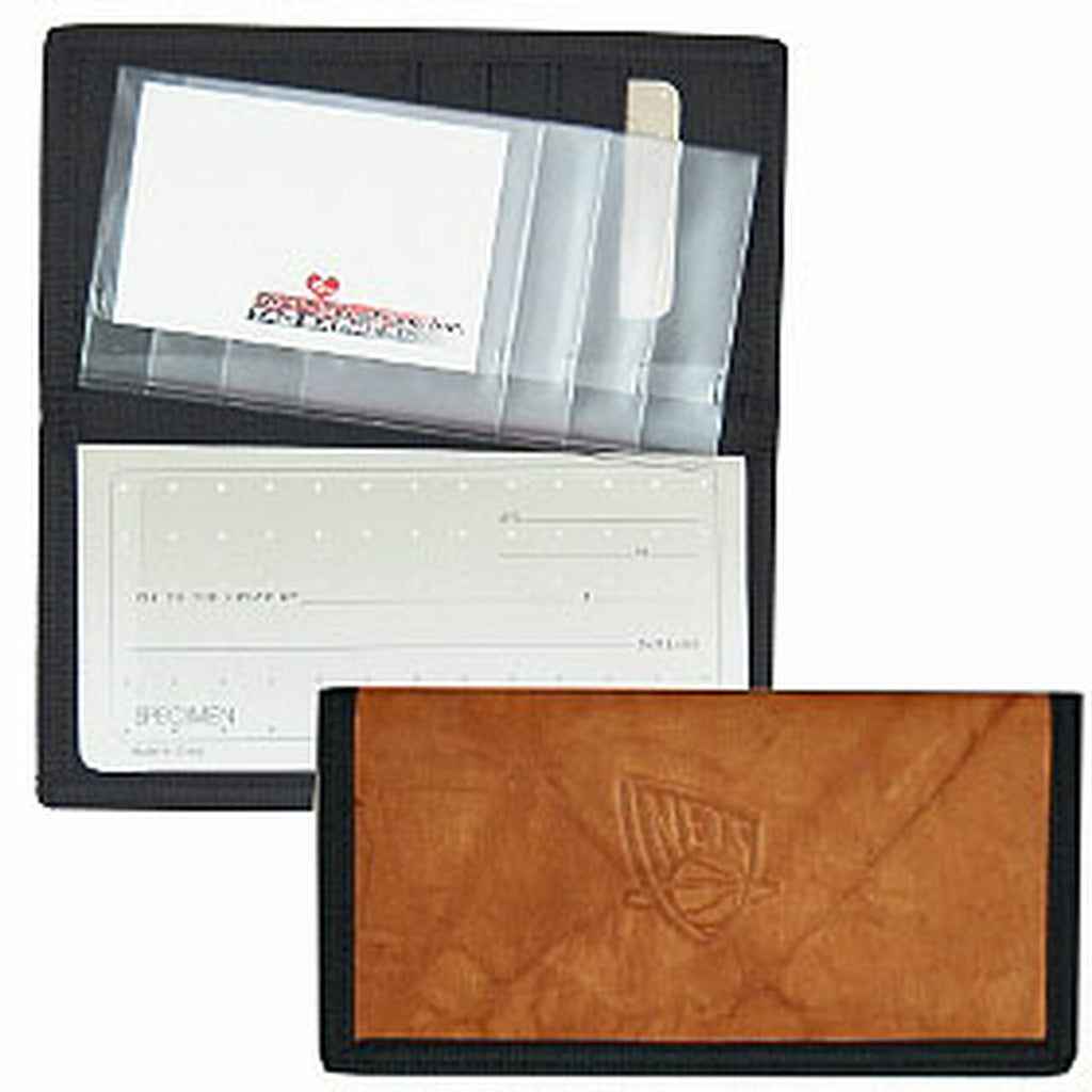 New Jersey Nets Checkbook Cover Leather/Nylon Embossed 