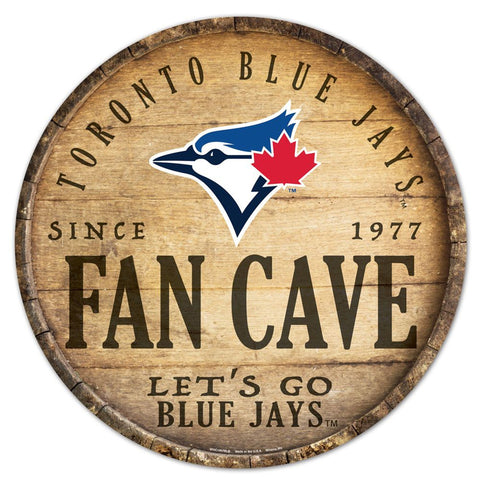 Toronto Blue Jays Sign Wood 14 Inch Round Barrel Top Design Special Order
