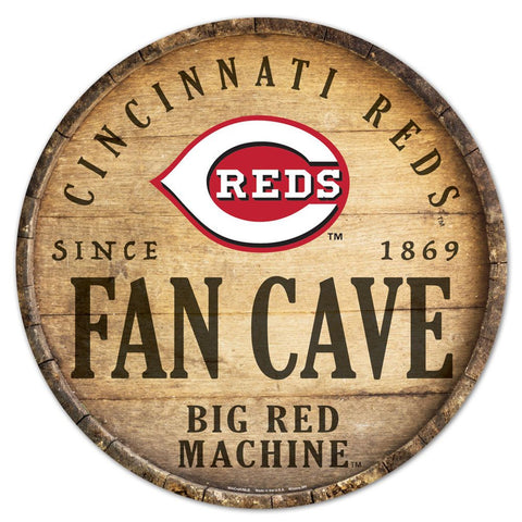 Cincinnati Reds Sign Wood 14 Inch Round Barrel Top Design Special Order
