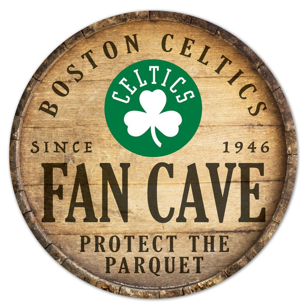 Boston Celtics Sign Wood 14 Inch Round Barrel Top Design Special Order