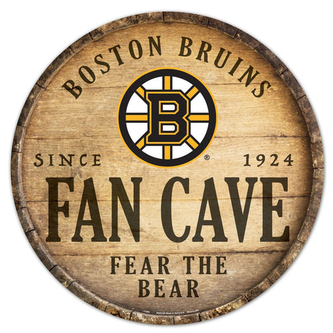 Boston Bruins Sign Wood 14 Inch Round Barrel Top Design Special Order