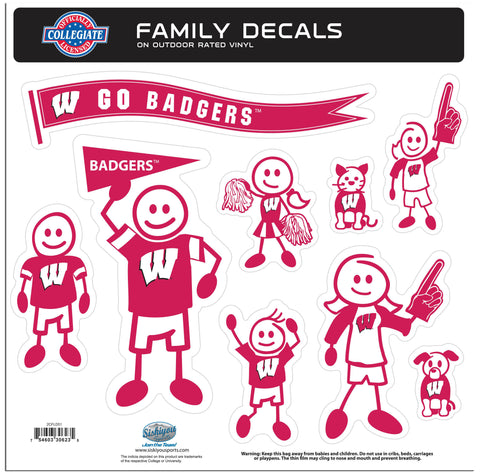 Wisconsin Badgers Family Decal Set - Large