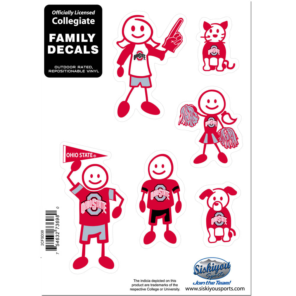 Ohio State Buckeyes   Family Decal Set Small 