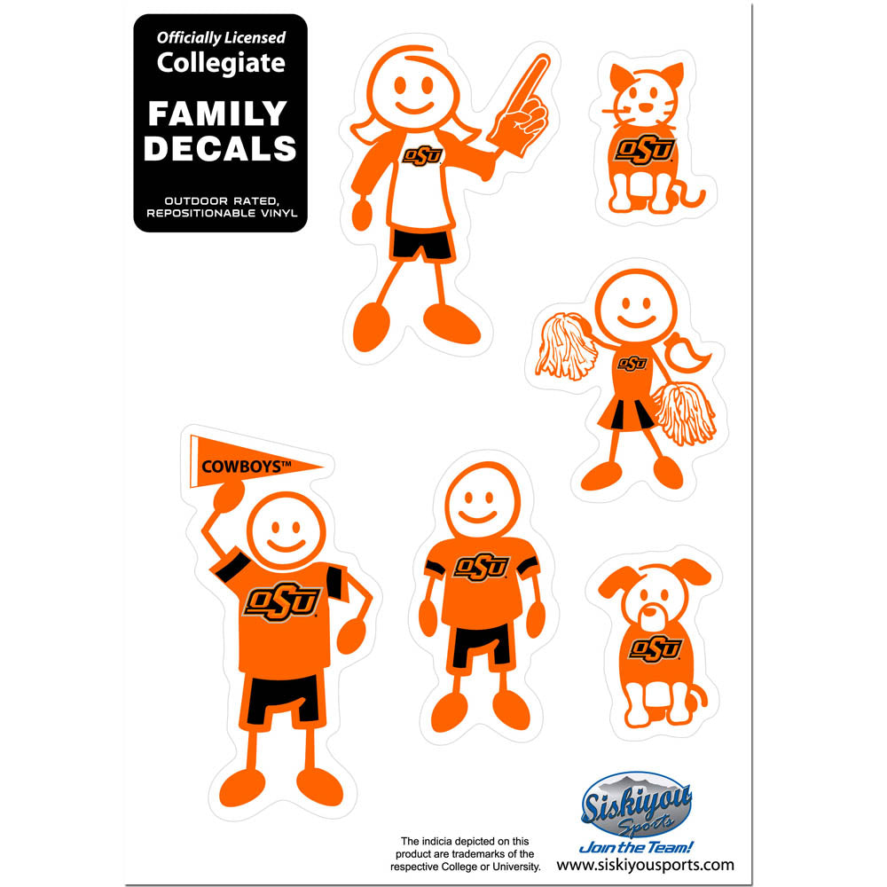 Oklahoma State Cowboys   Family Decal Set Small 