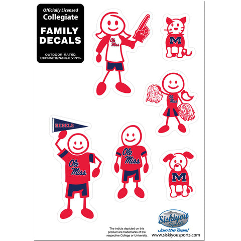 Mississippi Rebels Family Decal Set - Small