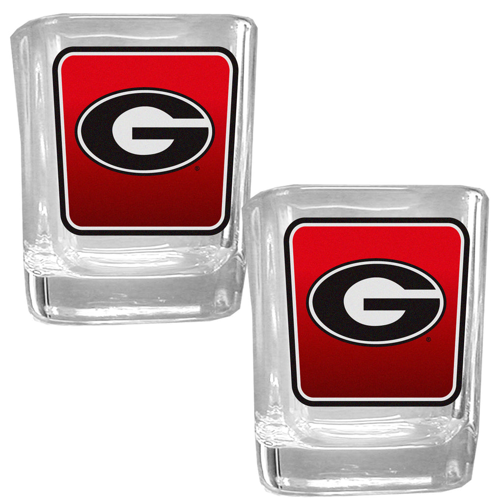 Georgia Bulldogs   Square Glass Shot Glass Set 