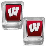 Wisconsin Badgers Square Glass Shot Glass