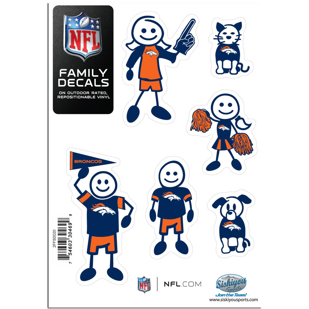 Denver Broncos Family Decal Set - Small