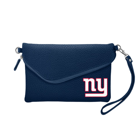 New York Giants Fold Over Crossbody Pebble - NAVY