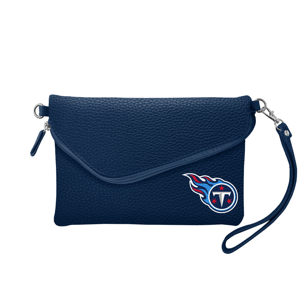 Tennessee Titans Fold Over Crossbody Pebble - NAVY