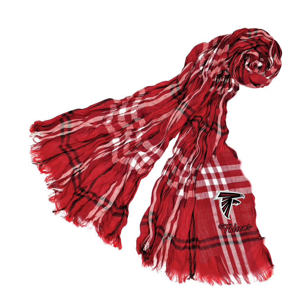 Atlanta Falcons Crinkle Scarf Plaid - Maroon/Black