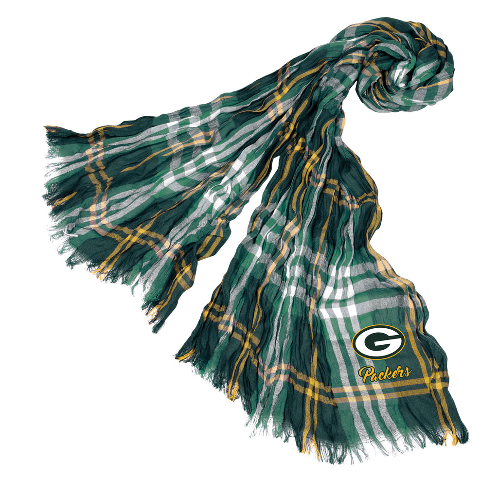 Green Bay Packers Crinkle Scarf Plaid - GRMGL
