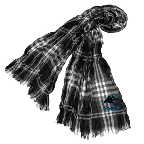 Carolina Panthers Crinkle Scarf Plaid - BLGRY