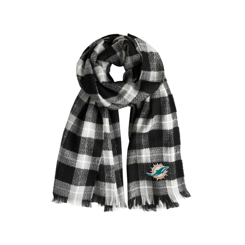 Miami Dolphins Plaid Blanket -  Scarf